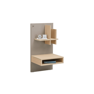 Graphic paneled bedside table